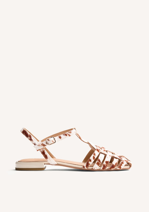 SANDALIAS CANGREJERAS PIEL ESTAMPADO ANIMAL MAKUYU