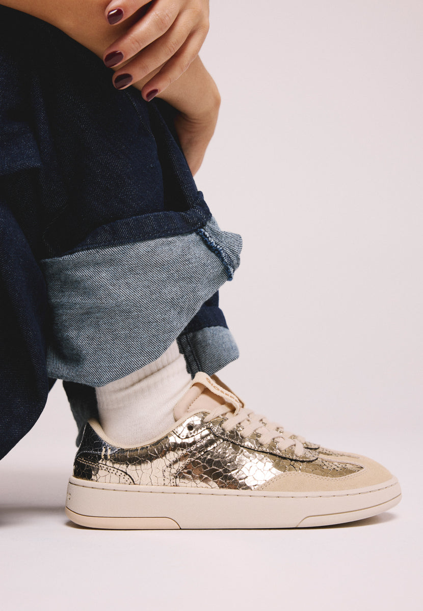 GIOSEPPO BAREFOOT - BASKETS CUIR CRAQUELÉ GLYNDON