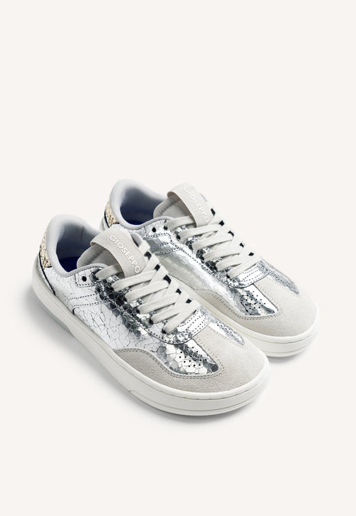 GIOSEPPO BAREFOOT - CRACKLED LEATHER SNEAKERS GLYNDON