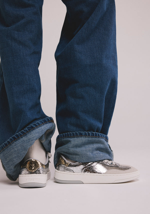 GIOSEPPO BAREFOOT - CRACKLED LEATHER SNEAKERS GLYNDON