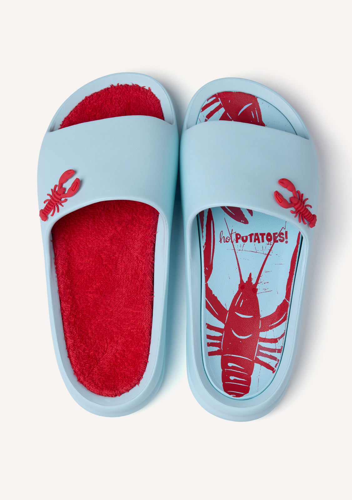 LOBSTER PRINT SLIDE SANDALS KONDOA