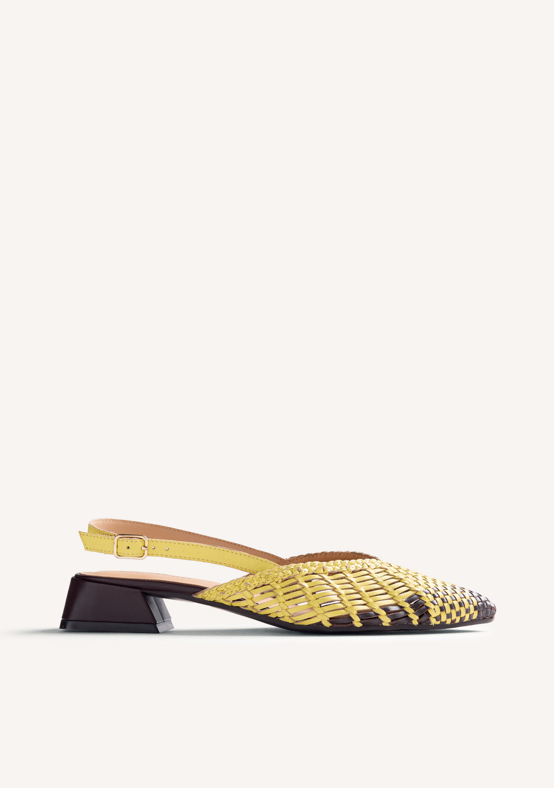 BRAIDED LEATHER SLINGBACK HEELED SHOES KEHANCHA