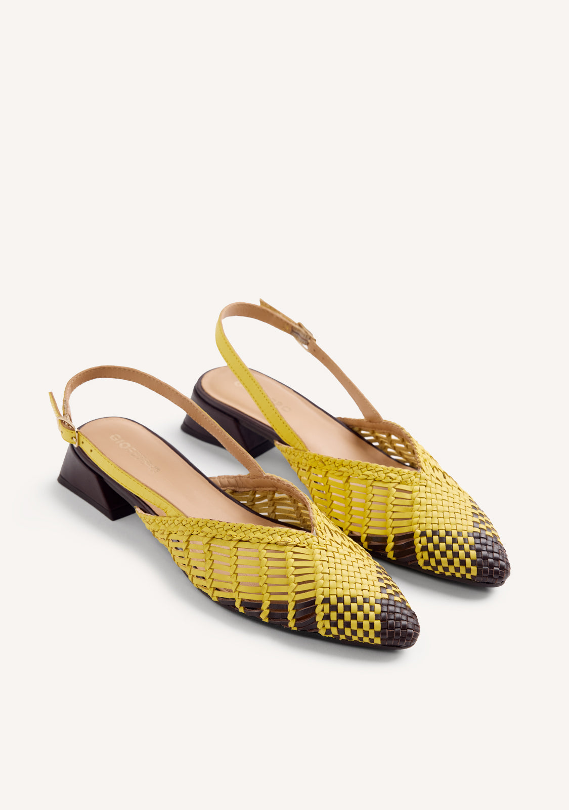 BRAIDED LEATHER SLINGBACK HEELED SHOES KEHANCHA
