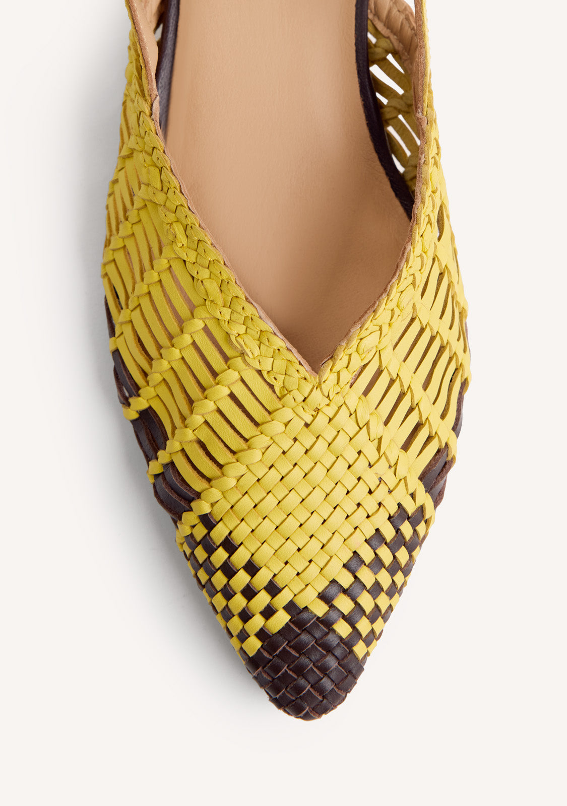 BRAIDED LEATHER SLINGBACK HEELED SHOES KEHANCHA