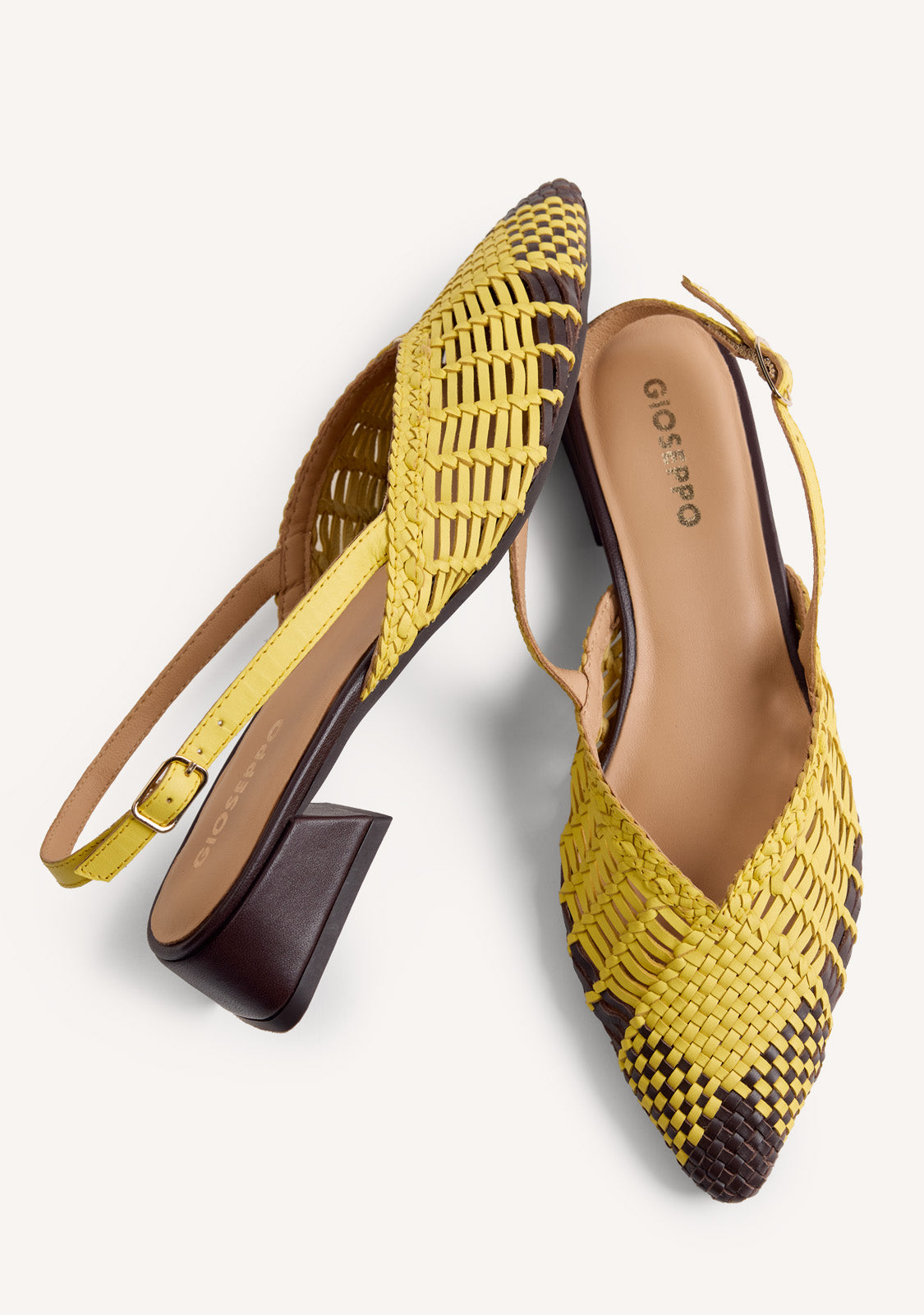 BRAIDED LEATHER SLINGBACK HEELED SHOES KEHANCHA