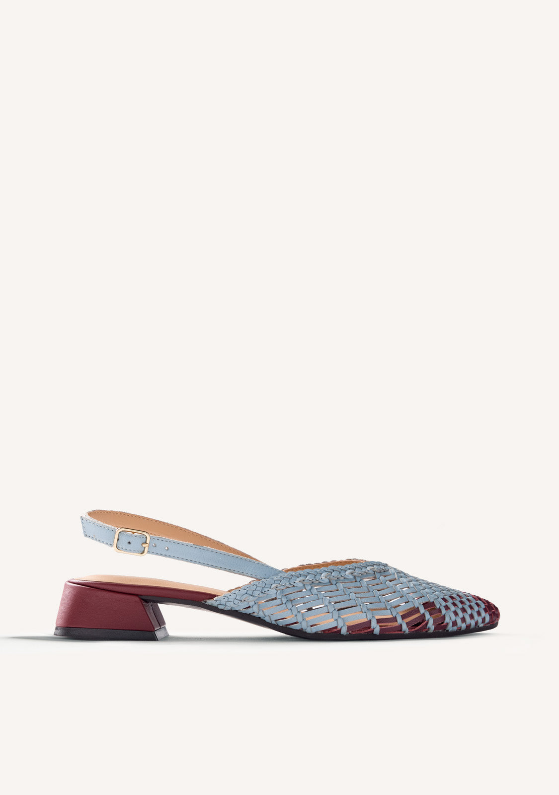 BRAIDED LEATHER SLINGBACK HEELED SHOES KEHANCHA