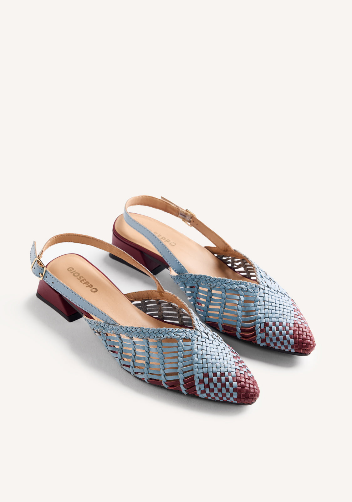 BRAIDED LEATHER SLINGBACK HEELED SHOES KEHANCHA