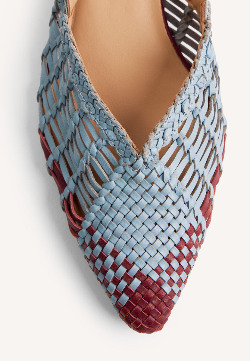 SCARPE TACCO PELLE INTRECCIATA KEHANCHA