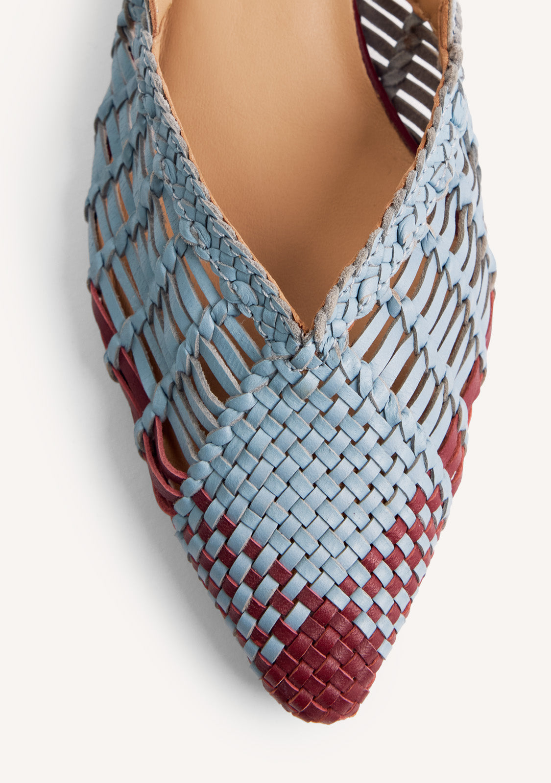 BRAIDED LEATHER SLINGBACK HEELED SHOES KEHANCHA