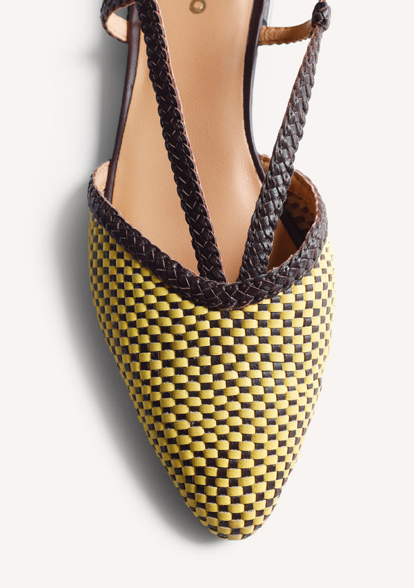 BRAIDED LEATHER SLINGBACK BALLET FLATS TECHUMESH