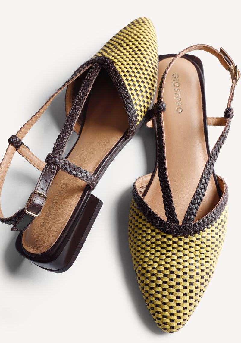 BRAIDED LEATHER SLINGBACK BALLET FLATS TECHUMESH