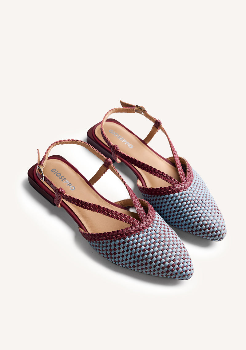 BRAIDED LEATHER SLINGBACK BALLET FLATS TECHUMESH
