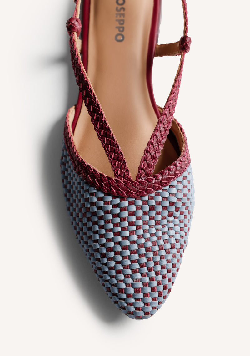 BRAIDED LEATHER SLINGBACK BALLET FLATS TECHUMESH