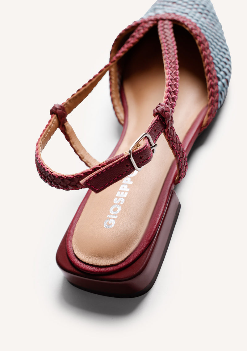 BRAIDED LEATHER SLINGBACK BALLET FLATS TECHUMESH