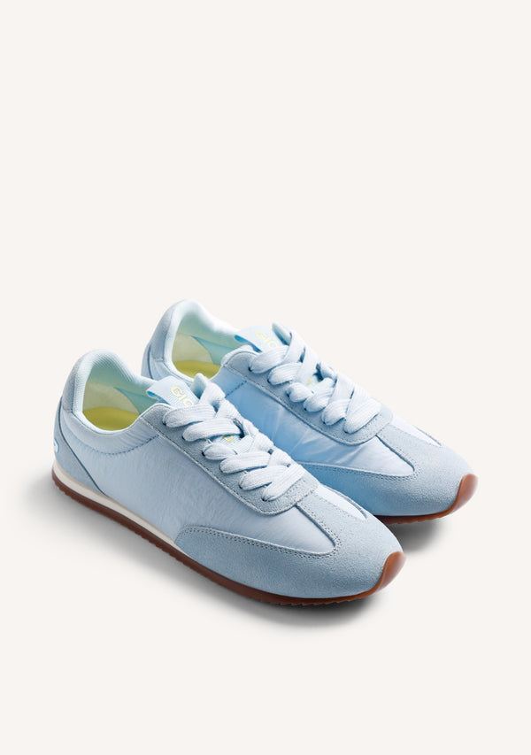 LEATHER AND SATIN SNEAKERS BLAIR