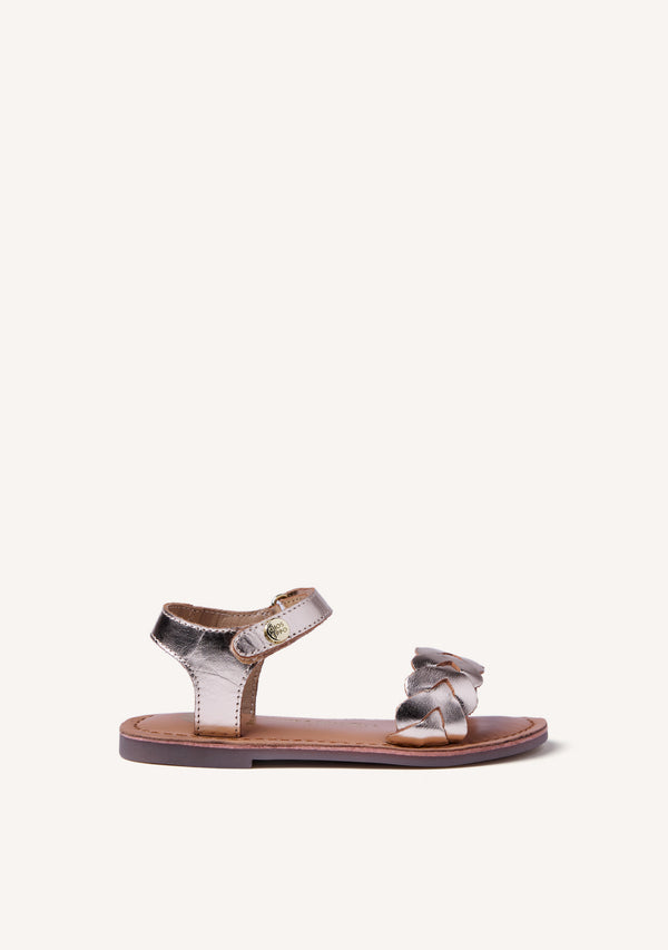 SANDALIAS PIEL TRENZADA BRILLO KINSHASA