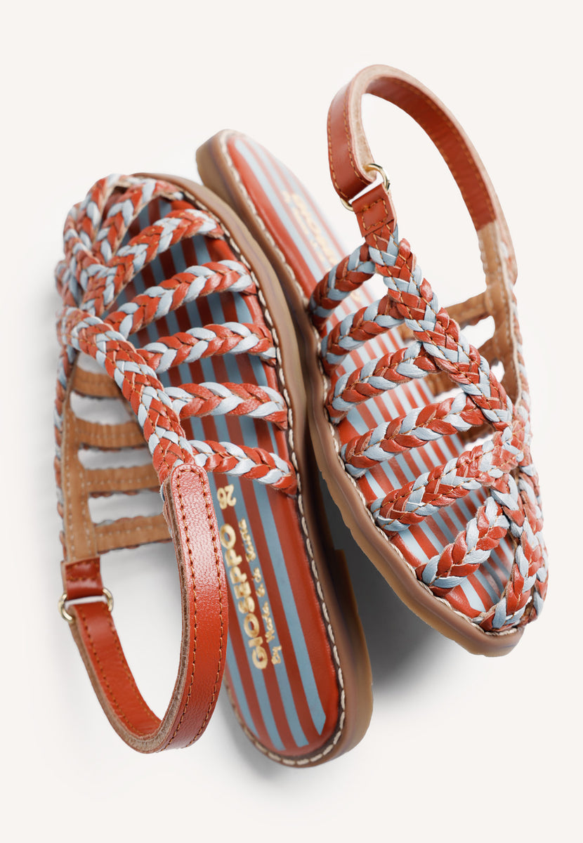 SANDÁLIAS GRANCHIO EM PELE ENTRELACADA DA MARÍA G. DE JAIME