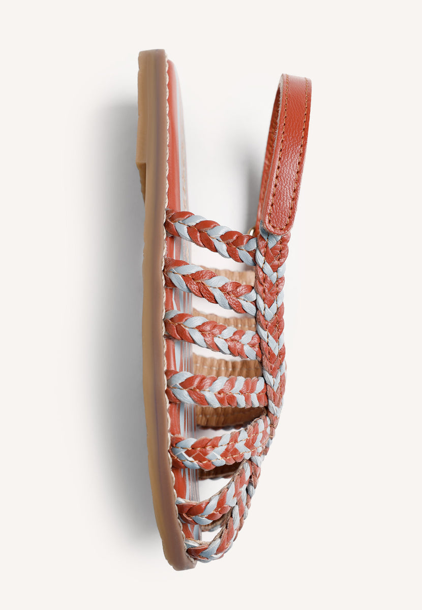 SANDÁLIAS GRANCHIO EM PELE ENTRELACADA DA MARÍA G. DE JAIME