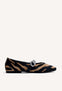 ANIMAL PRINT LEATHER BALLET FLATS