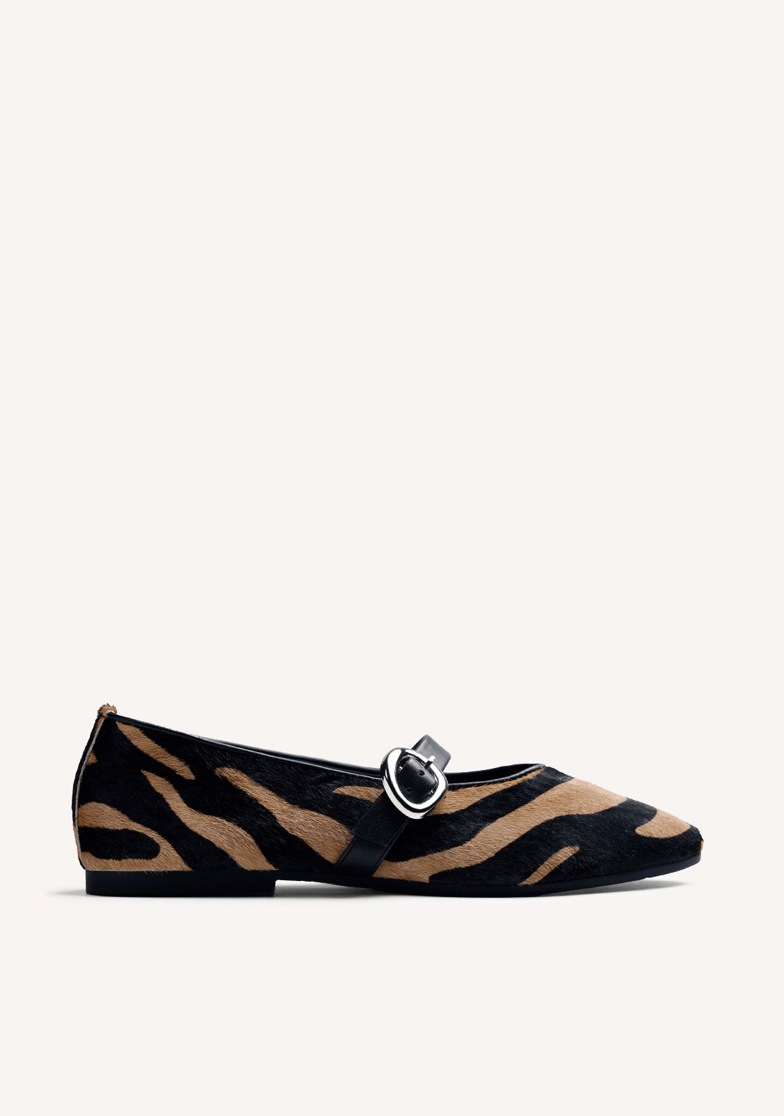 ANIMAL PRINT LEATHER BALLET FLATS