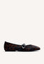 ANIMAL PRINT LEATHER BALLET FLATS