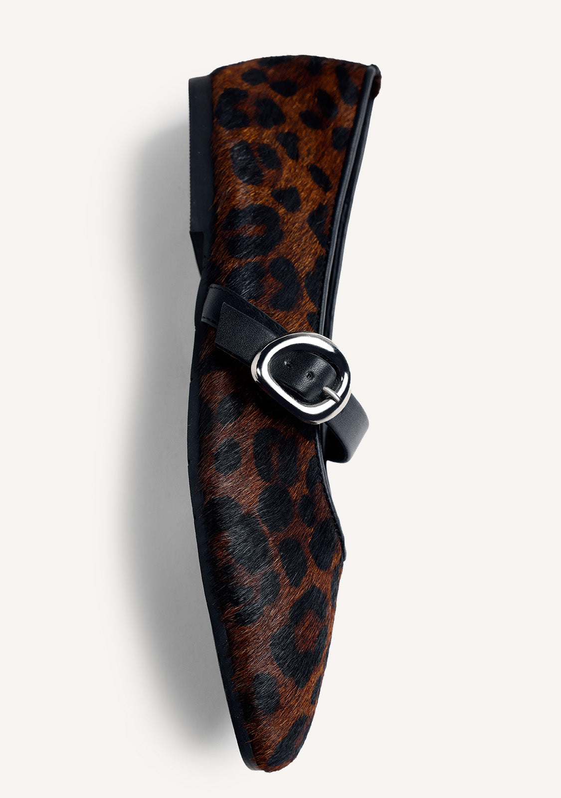 ANIMAL PRINT LEATHER BALLET FLATS