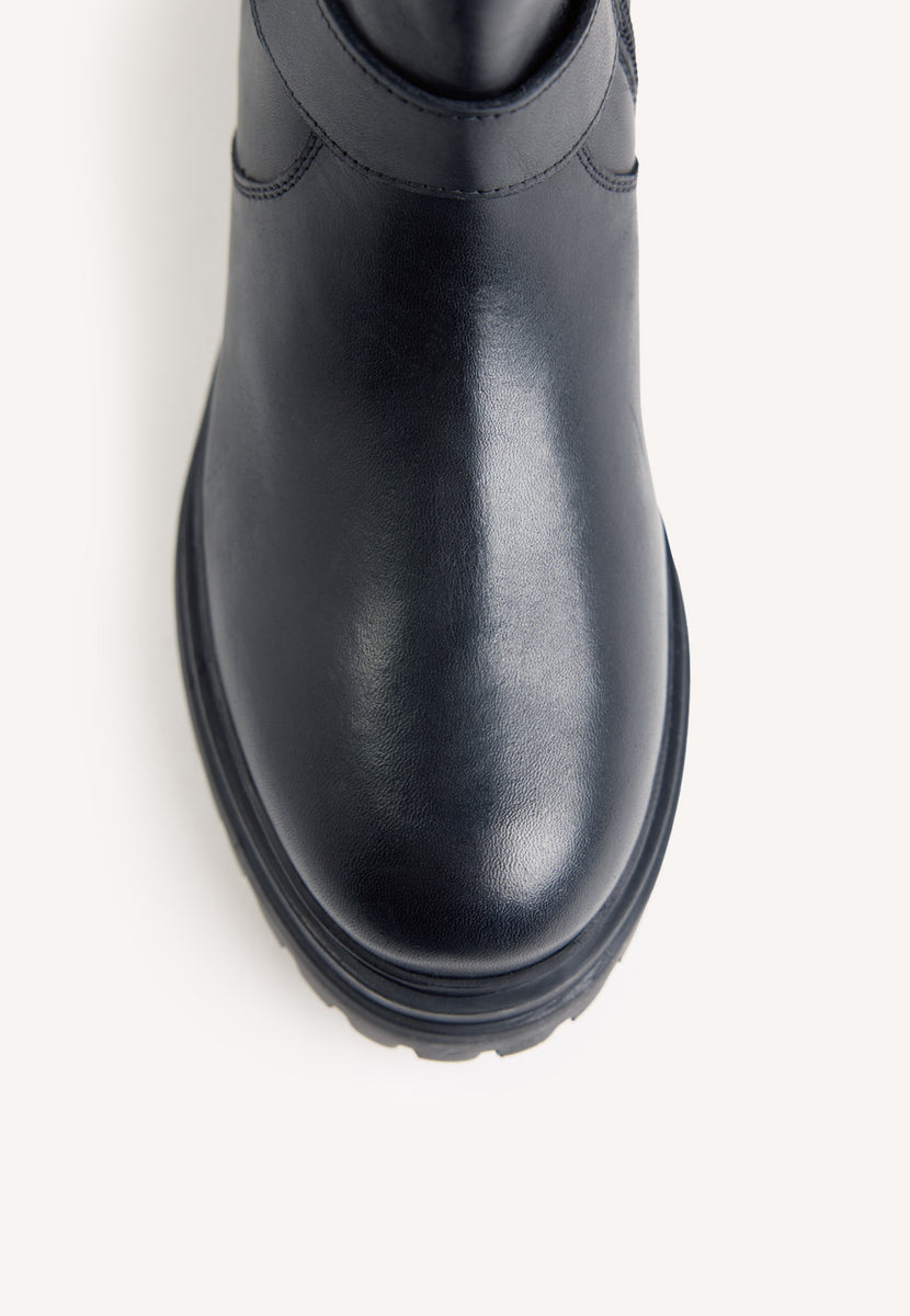 BOTAS PRETAS BIKER DE COURO