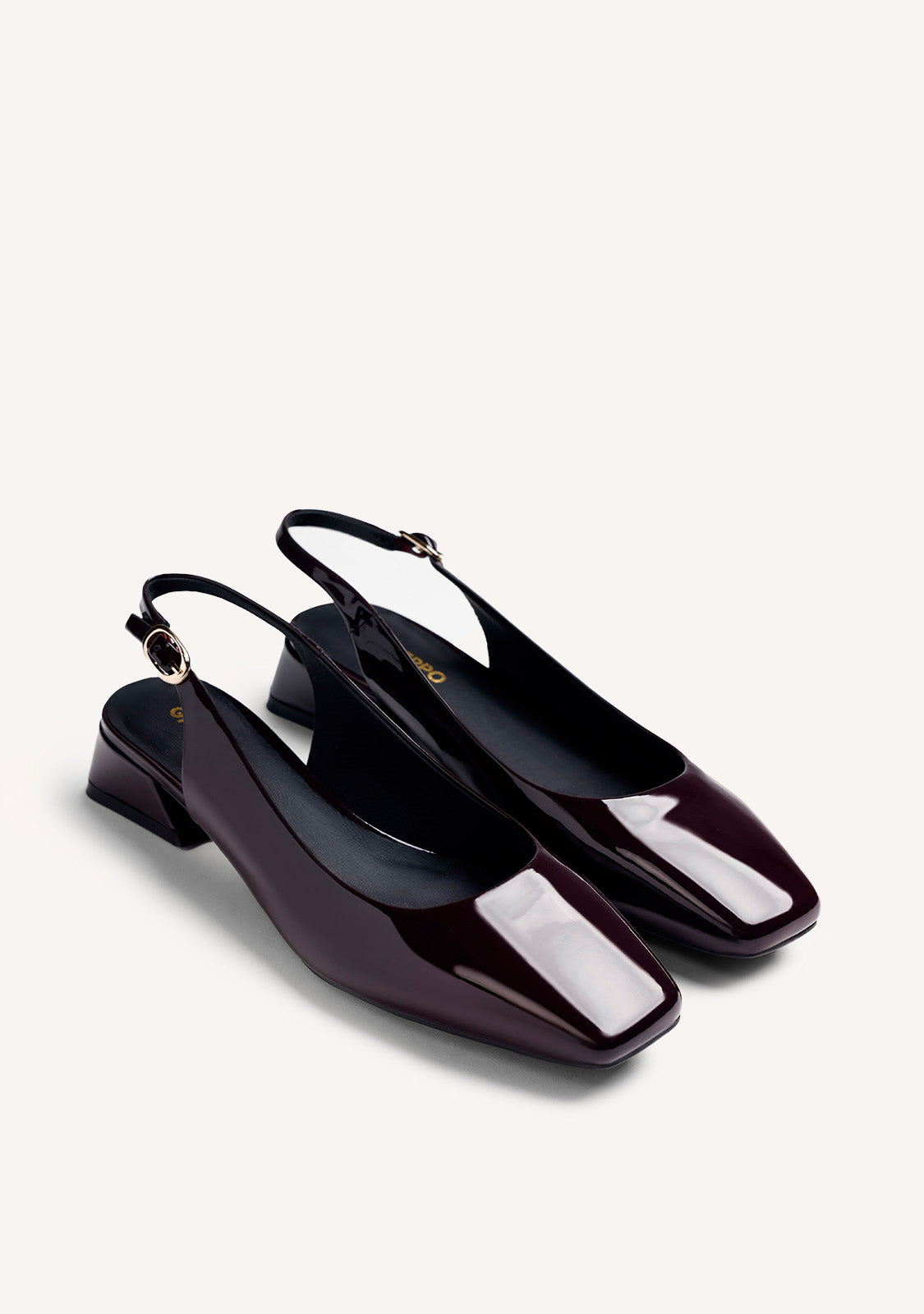 BURGUNDY OPEN-HEEL HEEL SHOES