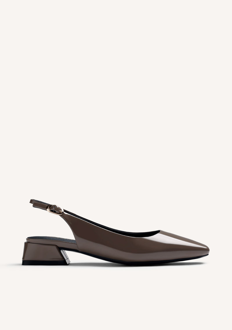 TAUPE OPEN-BACK HEEL SHOES