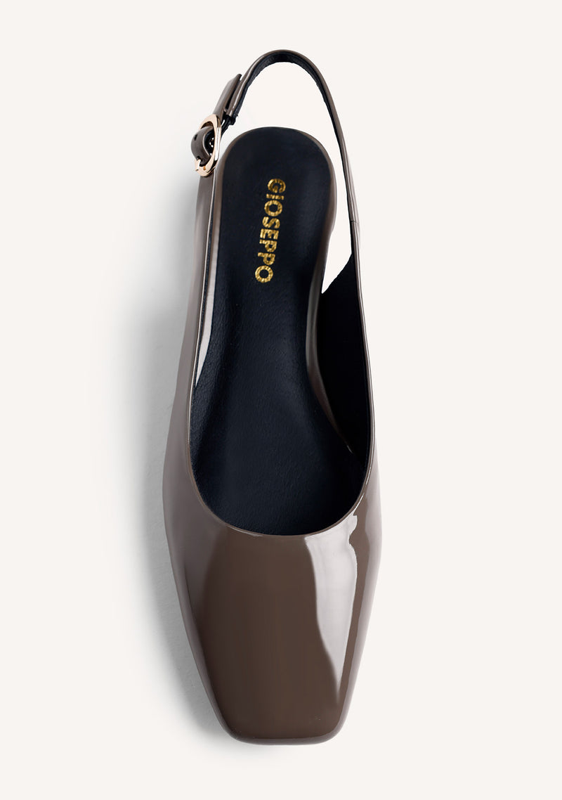 TAUPE OPEN-BACK HEEL SHOES