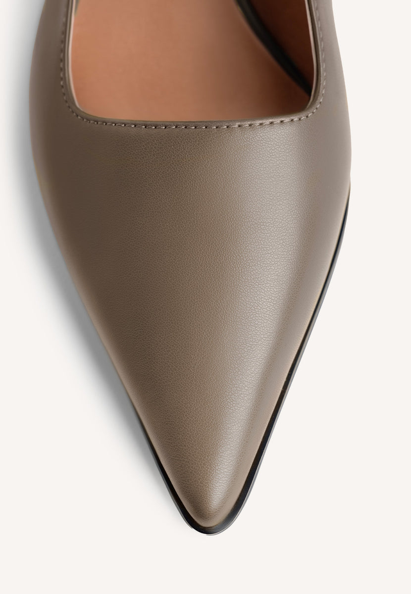 ZAPATOS TACÓN DESTALONADOS TAUPE