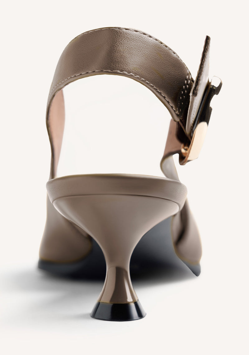ZAPATOS TACÓN DESTALONADOS TAUPE