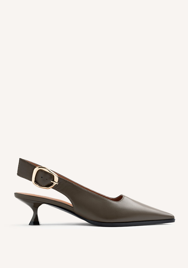 GREEN OPEN-BACK HEEL SHOES