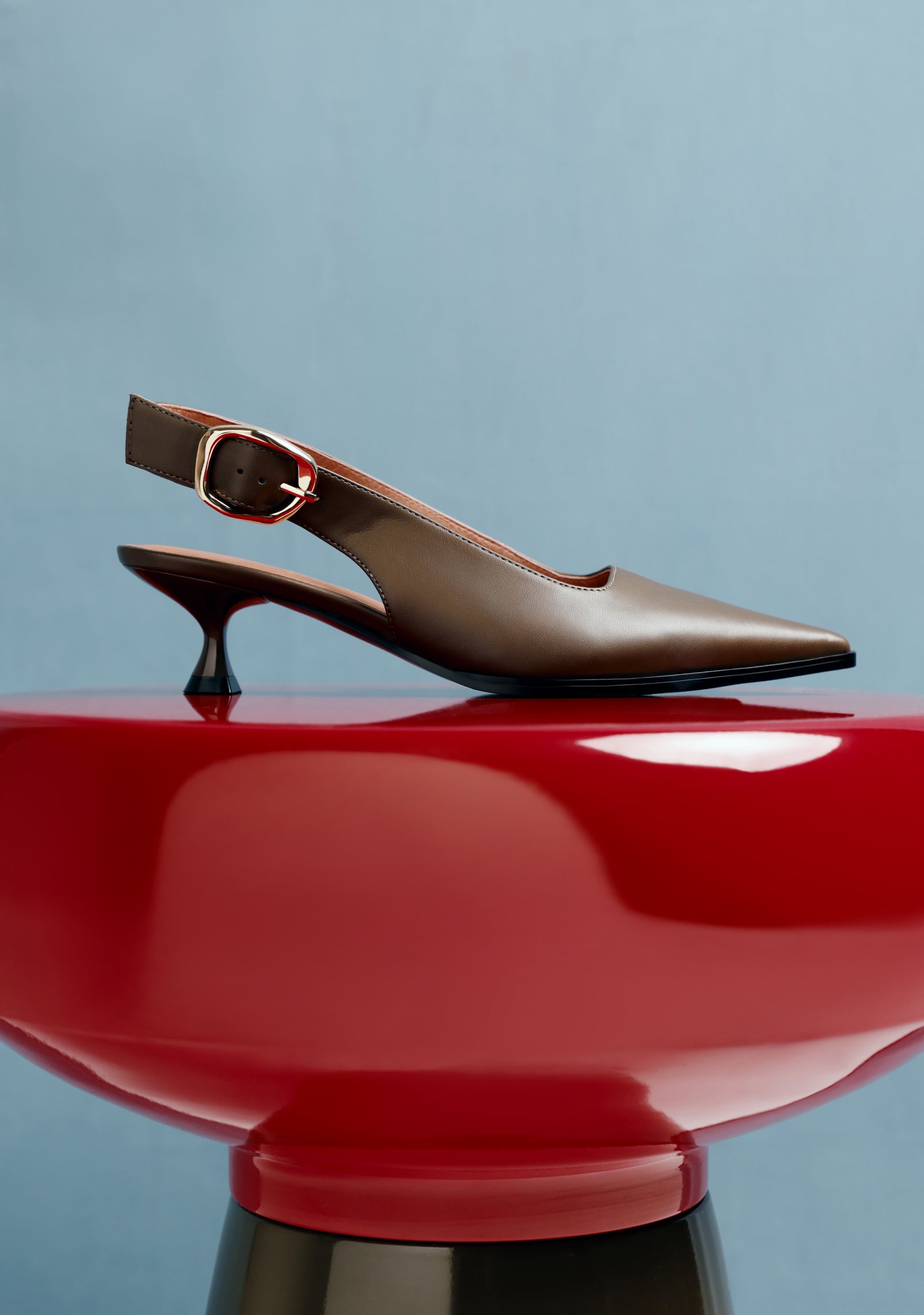 GREEN OPEN-BACK HEEL SHOES