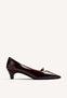 BURGUNDY PATENT EFFECT HEEL SHOES