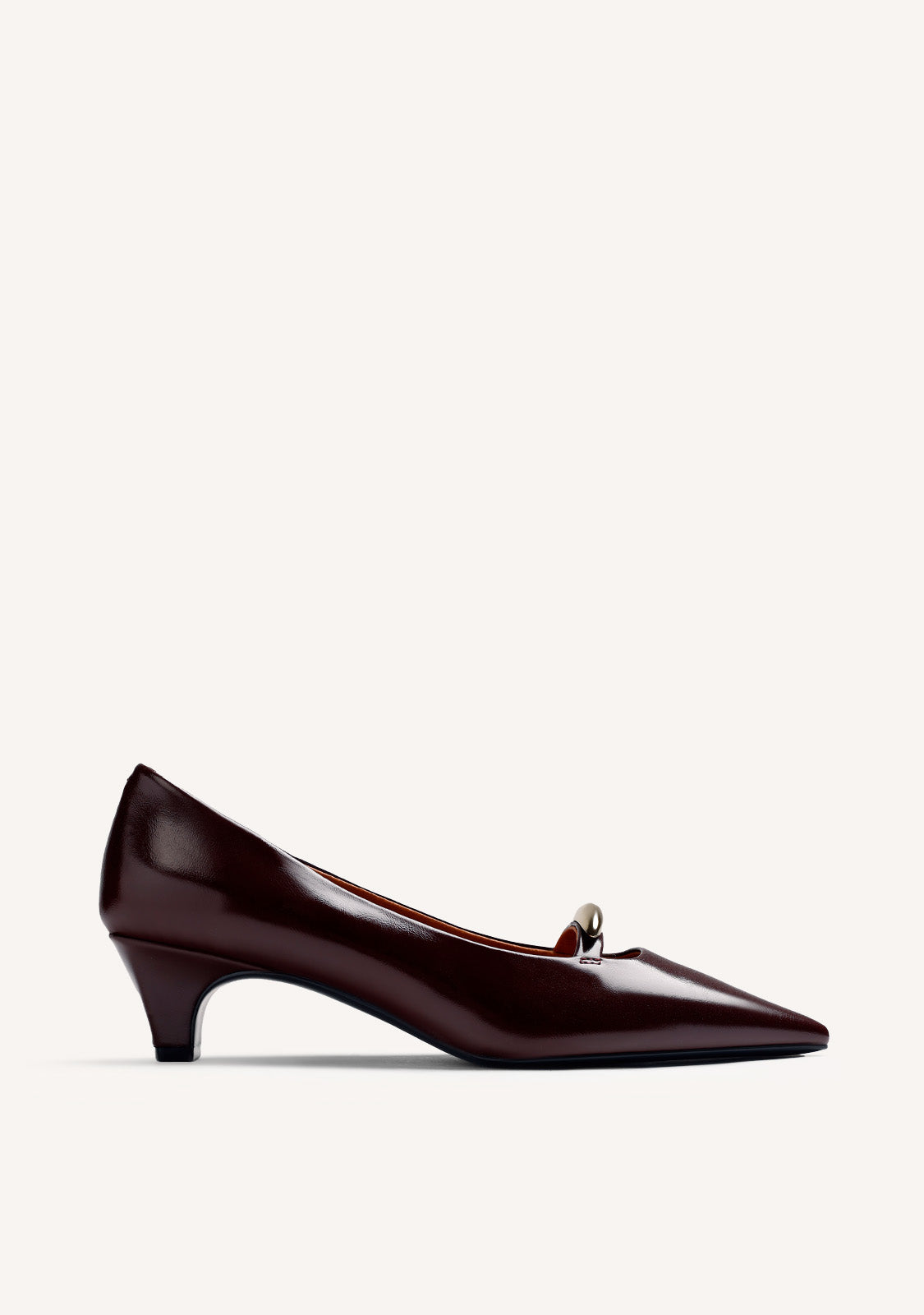 BURGUNDY PATENT EFFECT HEEL SHOES