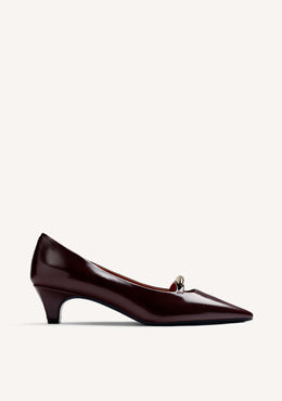 BURGUNDY PATENT EFFECT HEEL SHOES