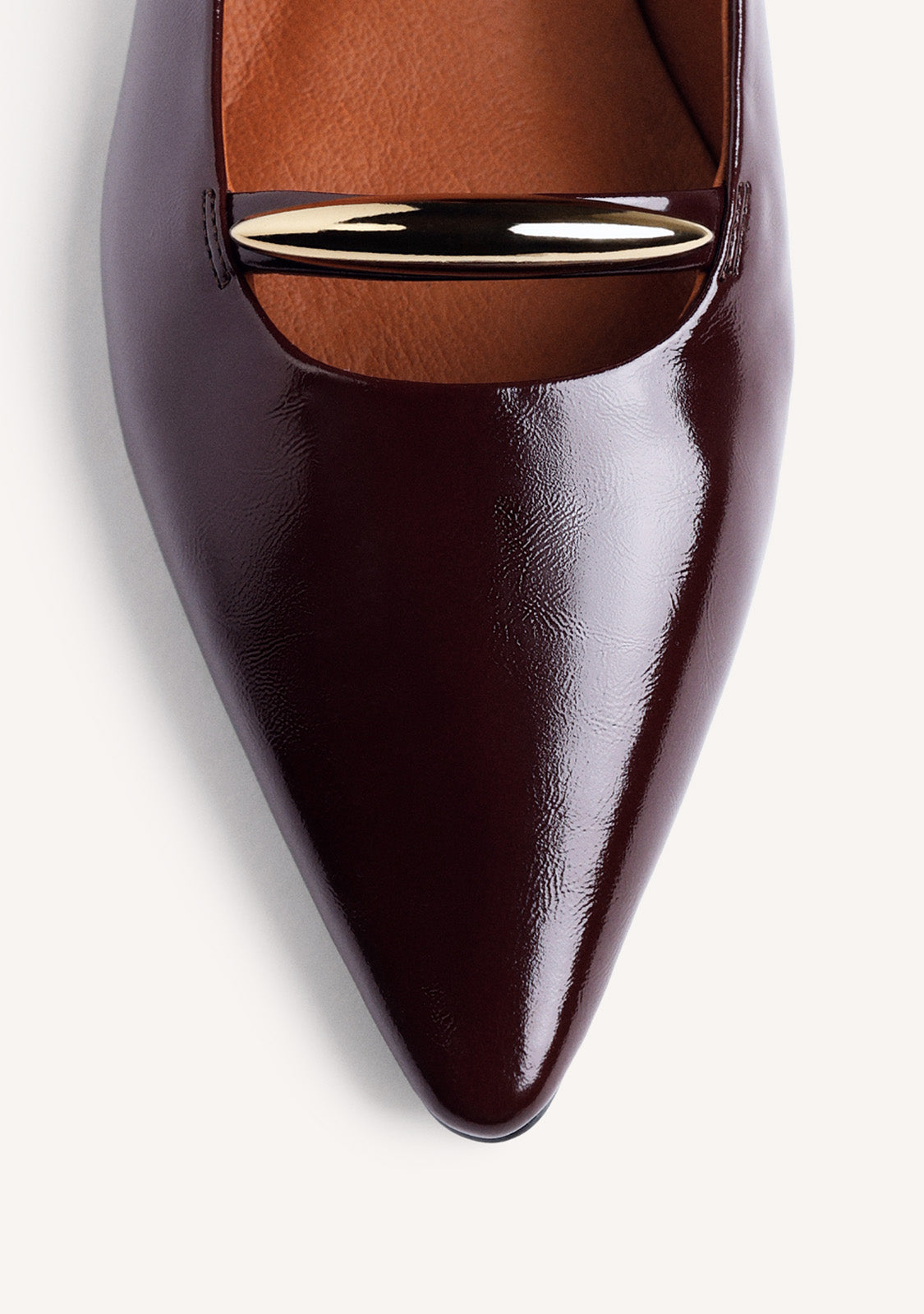 BURGUNDY PATENT EFFECT HEEL SHOES