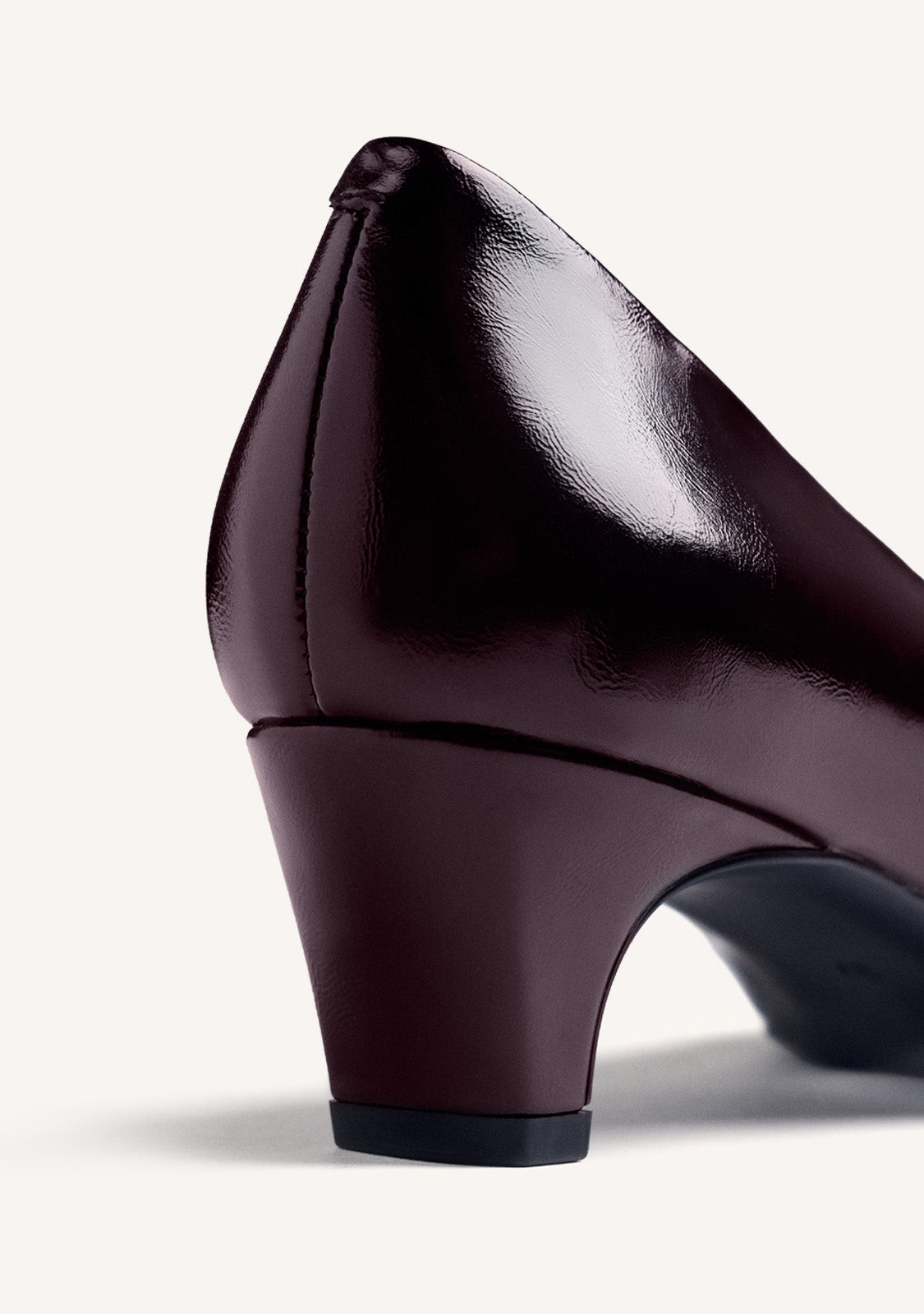 BURGUNDY PATENT EFFECT HEEL SHOES