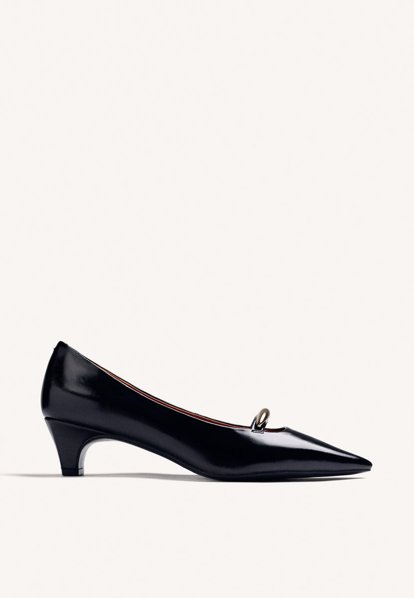 SCARPE CON TACCO NERE EFFETTO VERNICE