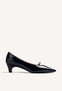 BLACK PATENT EFFECT HEEL SHOES
