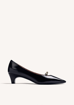 BLACK PATENT EFFECT HEEL SHOES