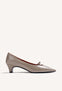 TAUPE PATENT EFFECT HEEL SHOES