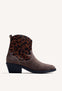 ANIMAL PRINT LEATHER ANKLE BOOTS