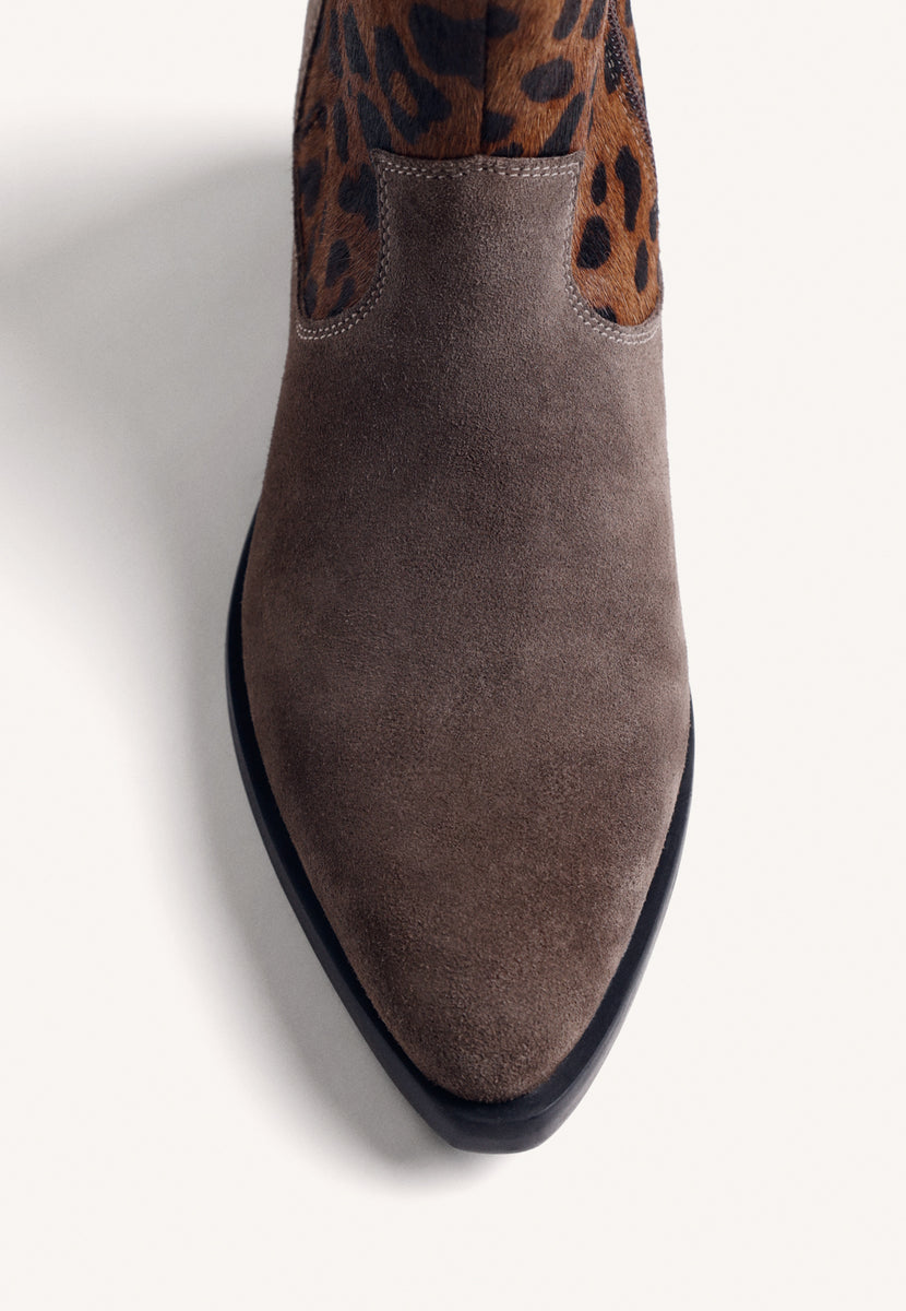BOTTINES IMPRIMÉ ANIMAL EN CUIR