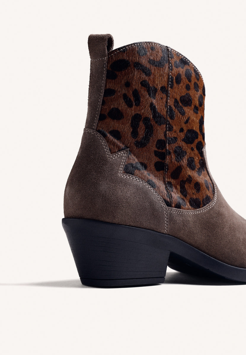 BOTTINES IMPRIMÉ ANIMAL EN CUIR