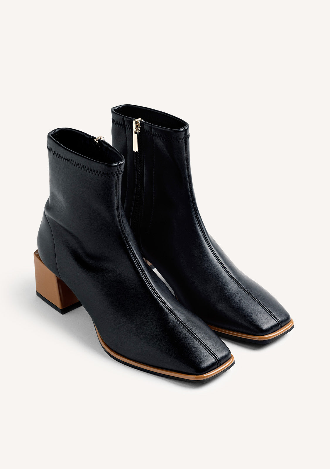 CAMEL ELASTIC ANKLE BOOTS