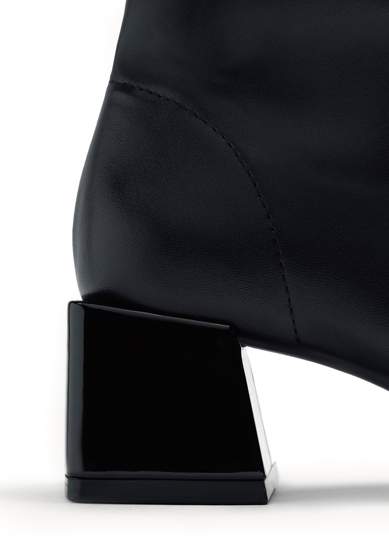 BLACK ELASTIC ANKLE BOOTS