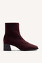 BURGUNDY ELASTIC ANKLE BOOTS