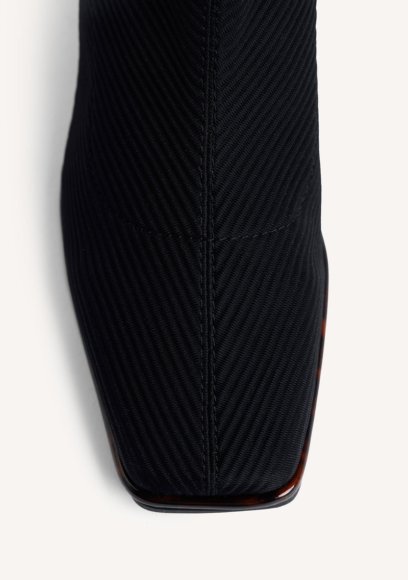 BLACK ELASTIC ANKLE BOOTS